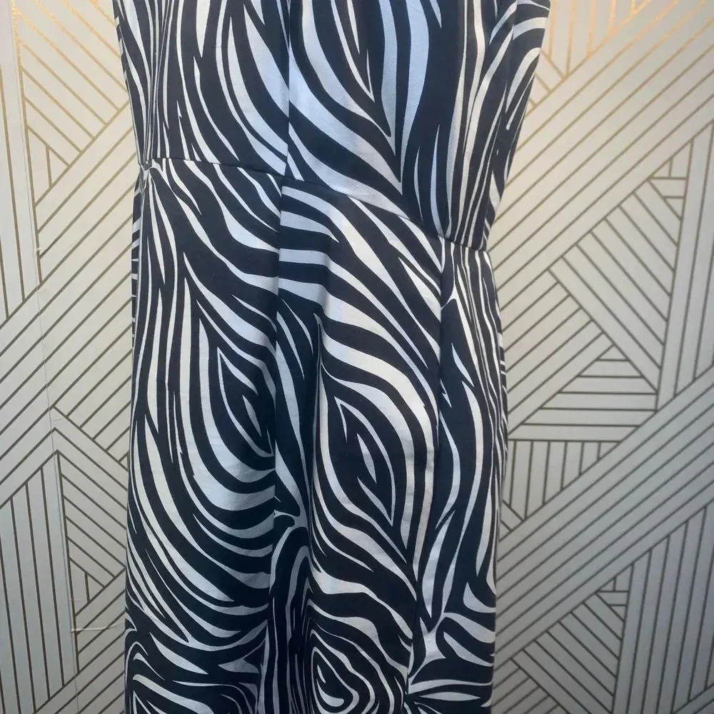 Kate Spade Dyan Woodblock Zebra‎ Black White Dress